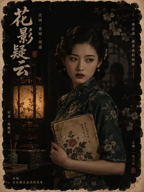 短剧全集《夜半谈花录》封面，悬疑题材短剧海报